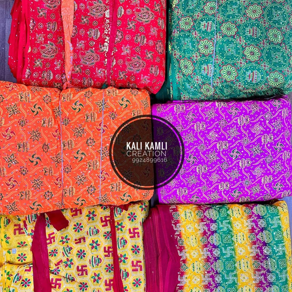 Jari Butta Rubber Print Mataji Chunari