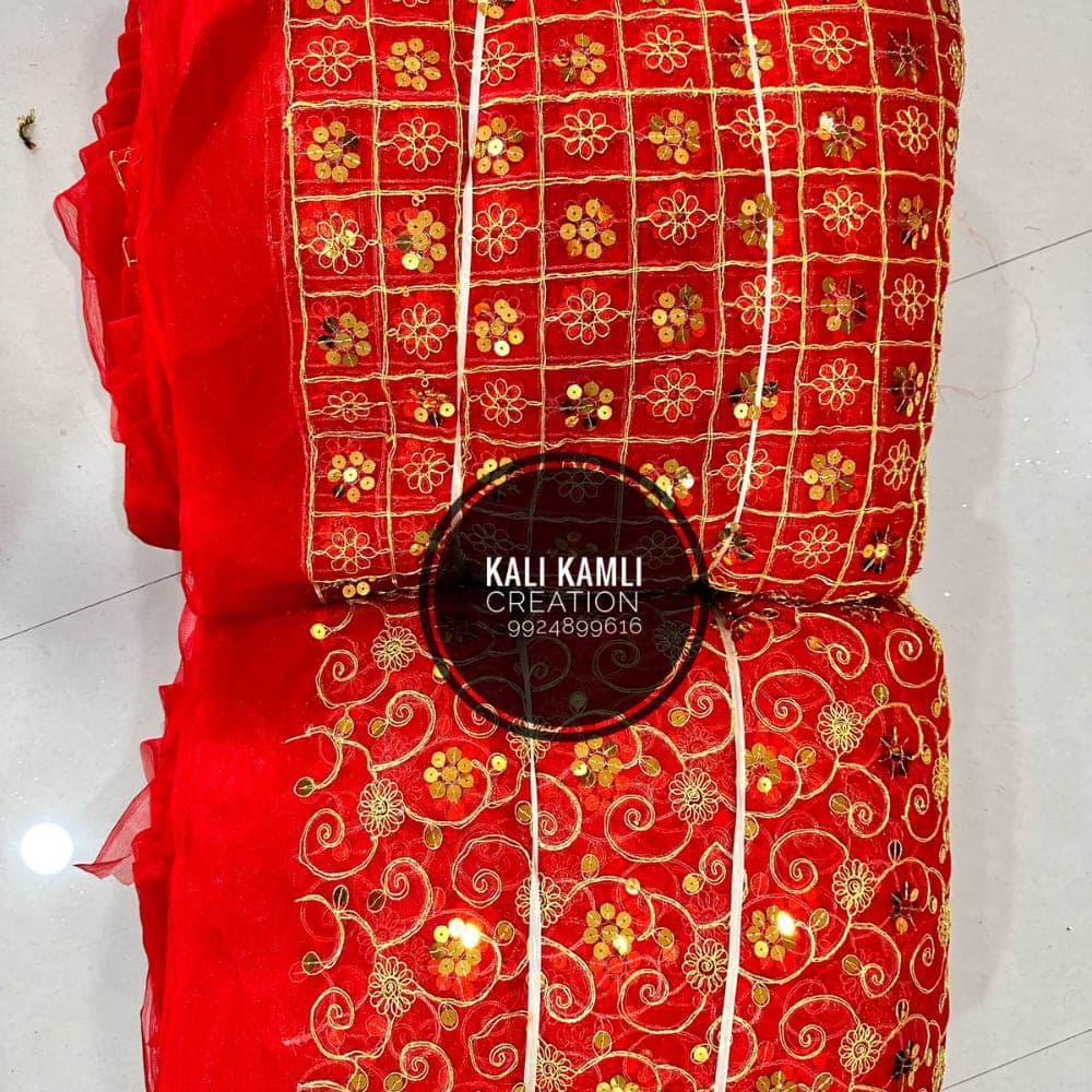 Net Codding 9mm Work Chunari Fabric