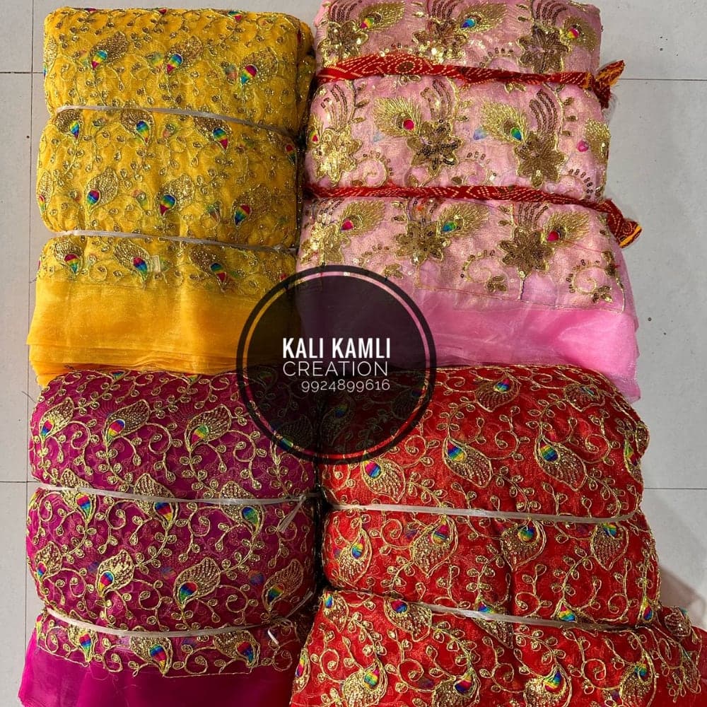 Heavy Embroidery Work Net Fabric