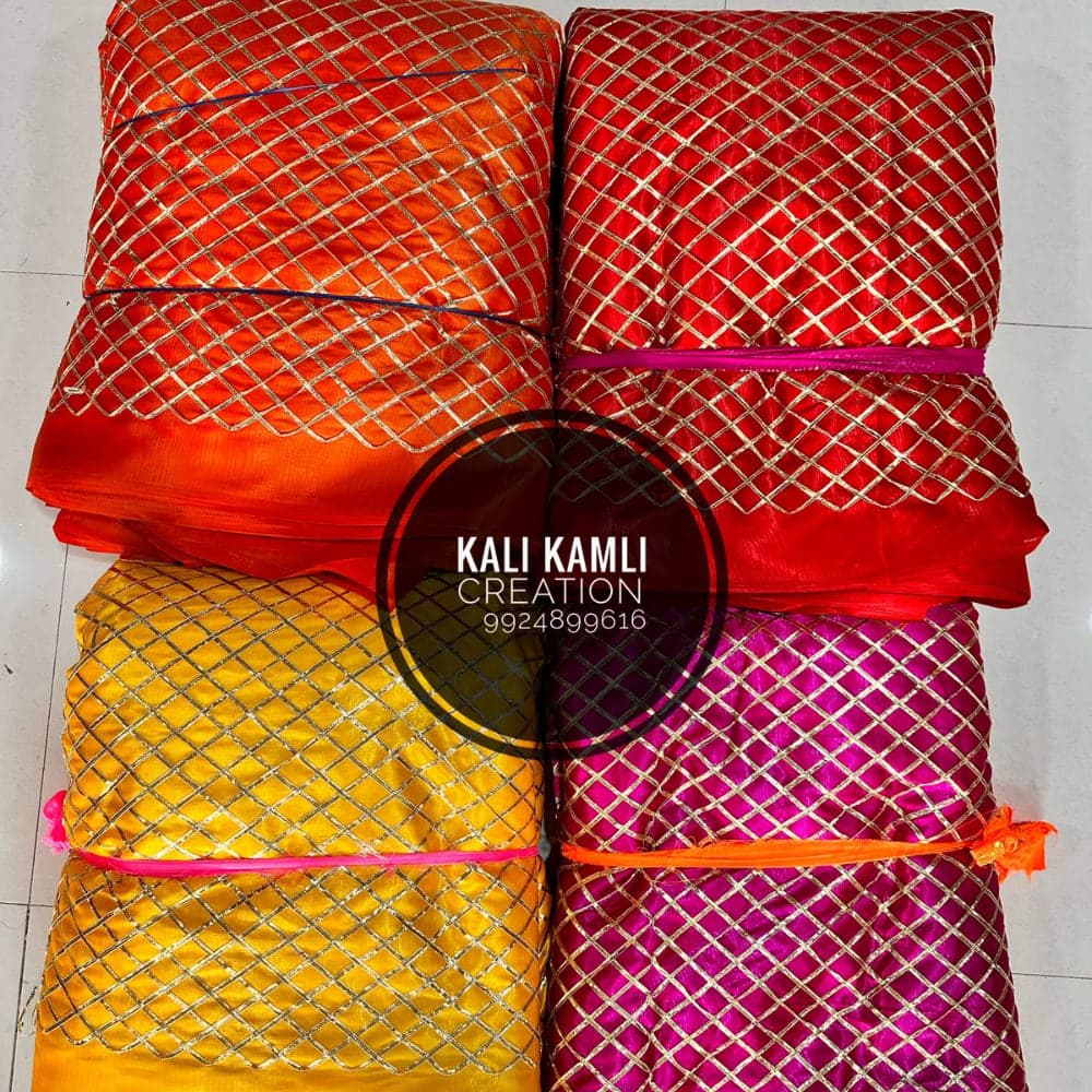 Kasturi Gota Patti Work Chunari Fabric