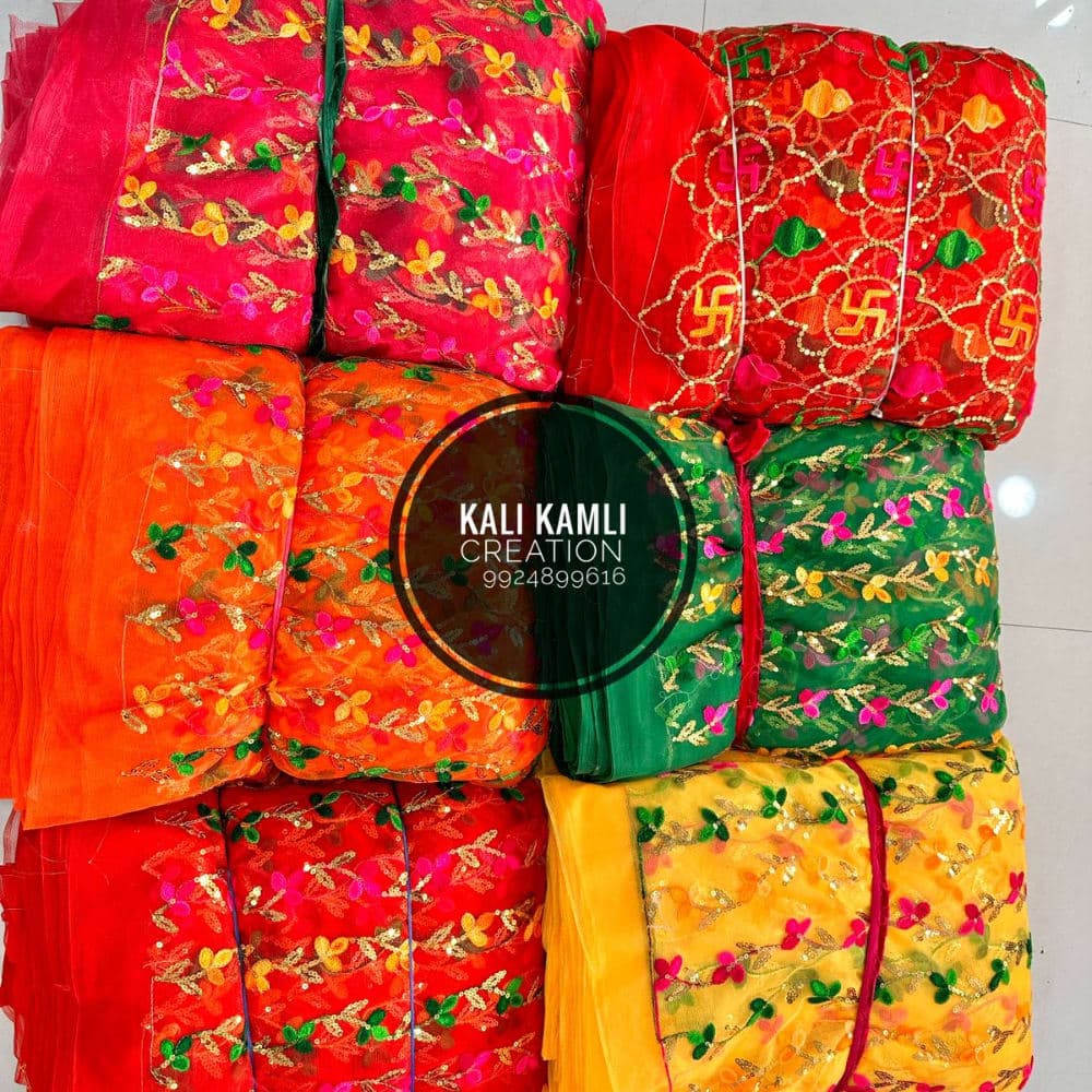 Net Unn work Chunari Fabric