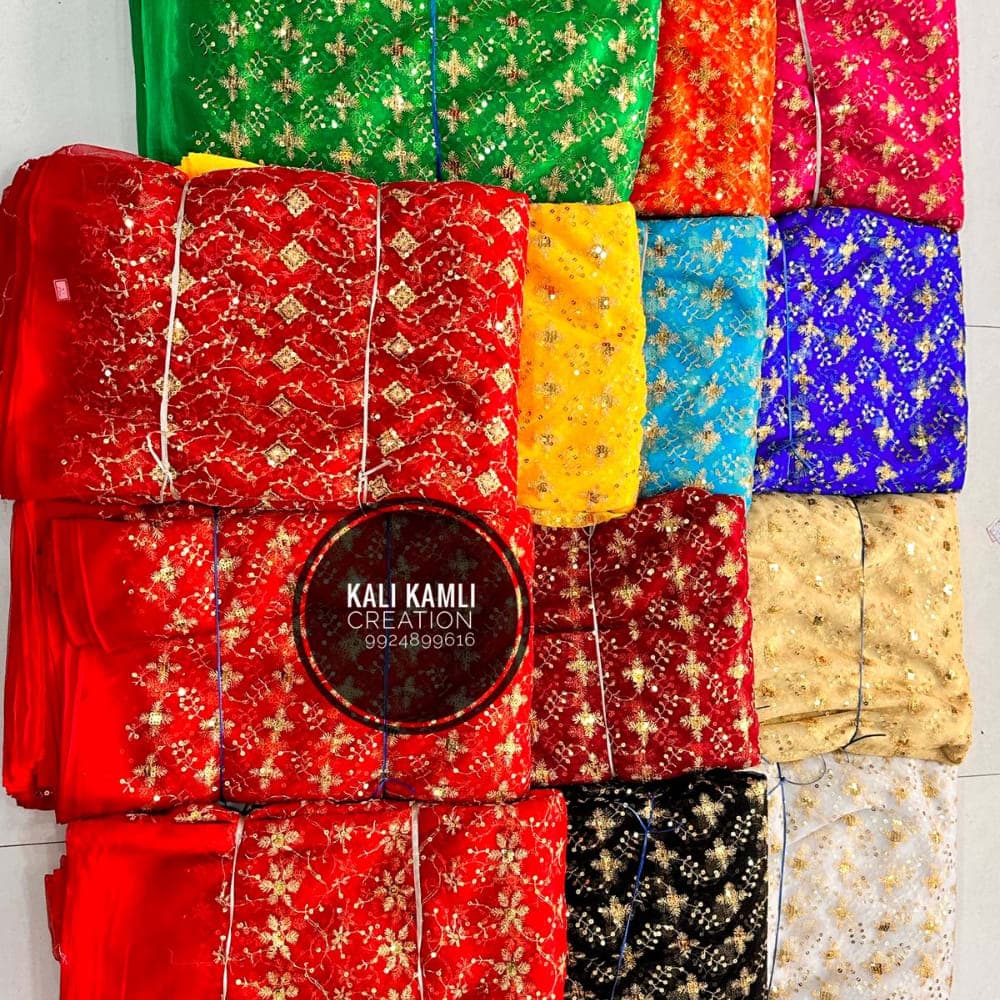 Net schiffli all over mataji chunari